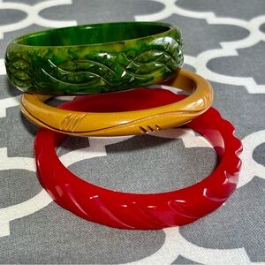 Carved Bakelite Christmas Stack